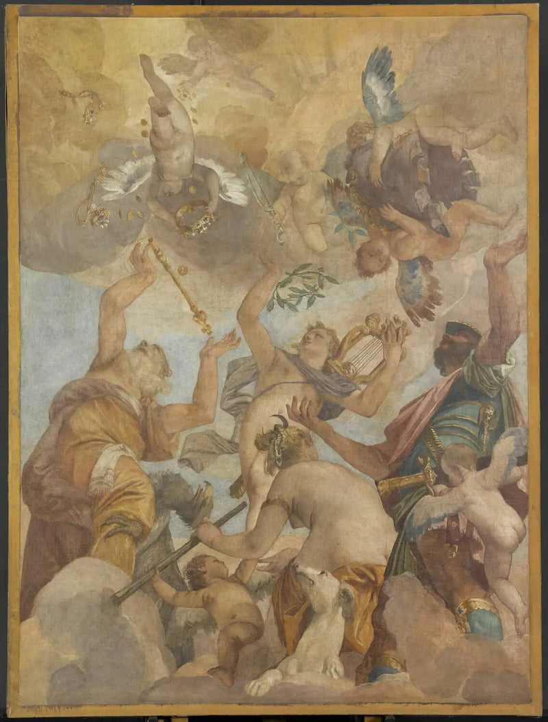 Gudarna på Olympen: Jupiter, Apollon, Diana och Mars - Paul Véronèse