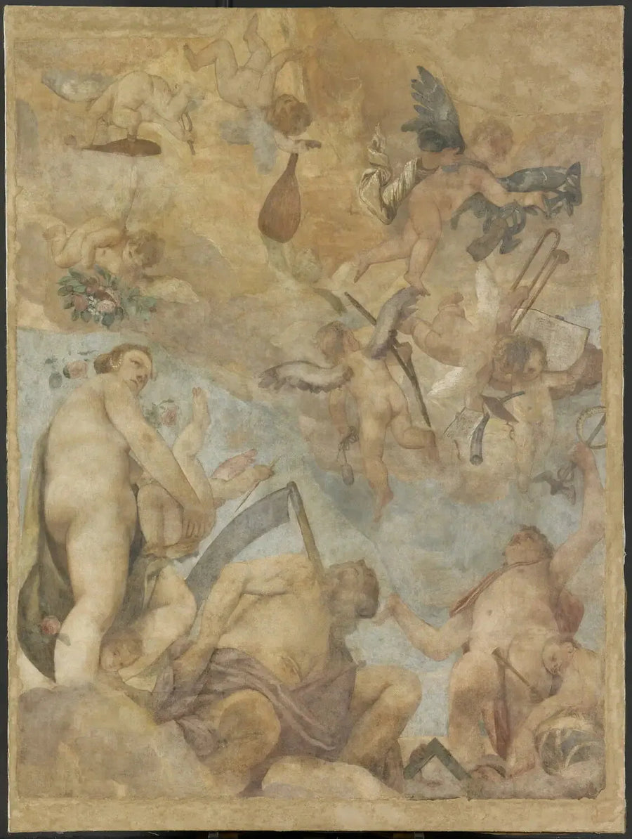 Olympens gudar: Venus, Saturnus och Merkurus - Paul Véronèse