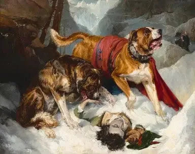 Alpdoggarna väcker en nödställd resenär - Edwin Henry Landseer