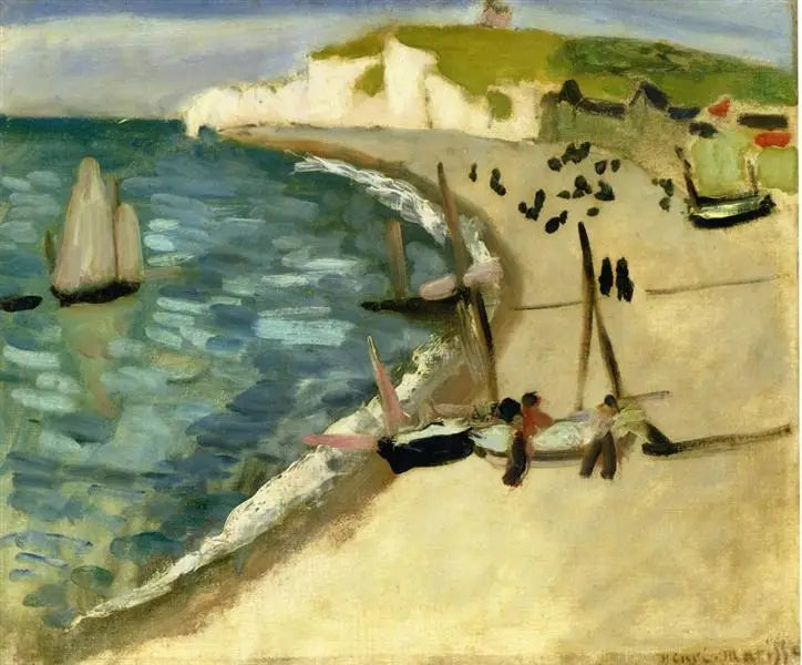 Reproduction du tableau « Les Falaises à Étretat - Henri Matisse » par Alpha Reproduction en peinture à l’huile