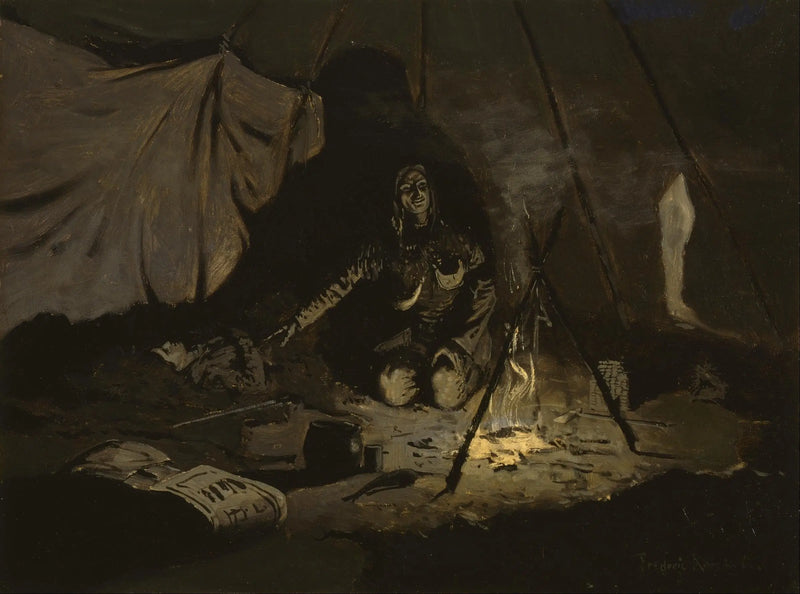 De torra bladen varade längre än hon - Frederic Remington