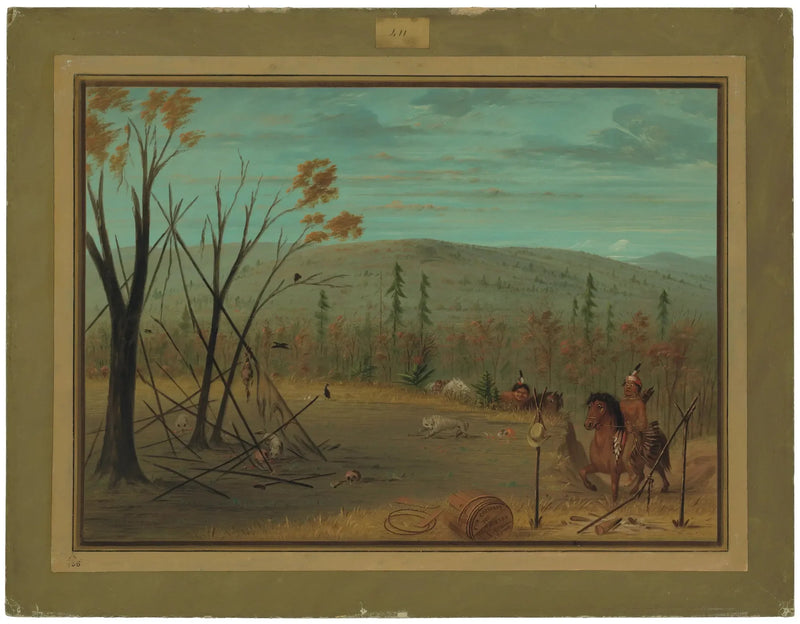 Cheyenne-bröderna kommer tillbaka från sin höstjakt - George Catlin