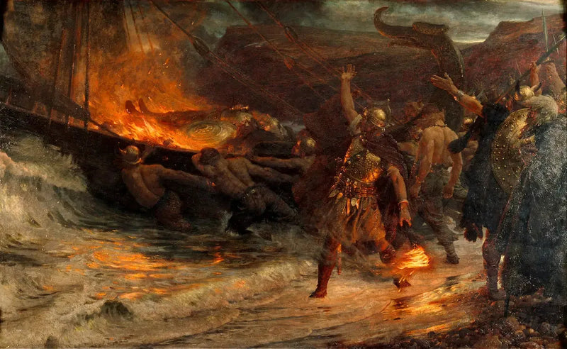 En vikingas begravning - Frank Bernard Dicksee