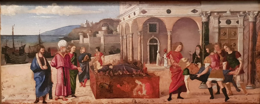 Marcus Plautius och Orestillas begravning - Cima da Conegliano