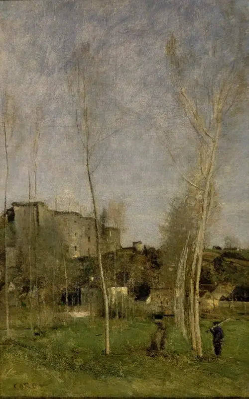 Glasyrerna på en ruin av ett slott - Jean-Baptiste Camille Corot
