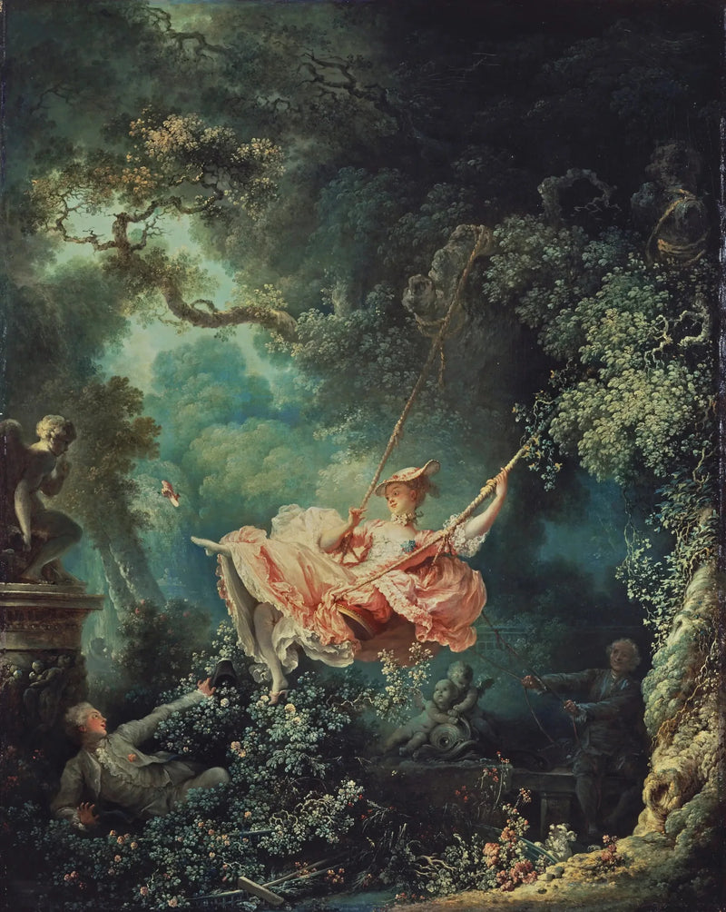 De lyckliga slumpmässigheterna av gungstolen - Jean-Honoré Fragonard