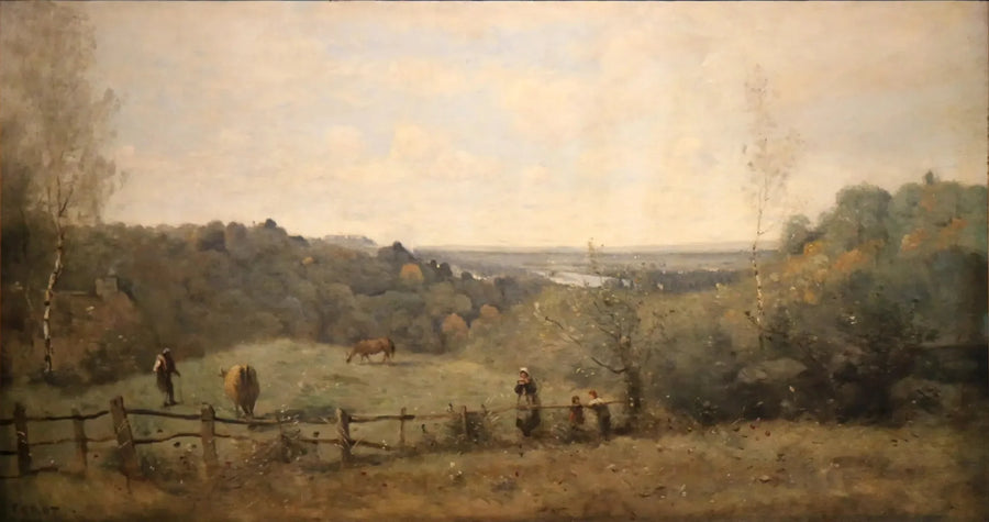 Sèvres höjder. Inhägnad betesmark - Jean-Baptiste Camille Corot