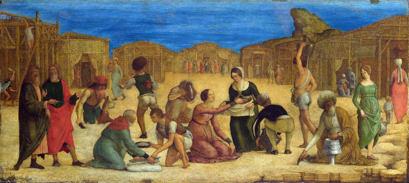 Israelerna samlar manna - Ercole de’ Roberti