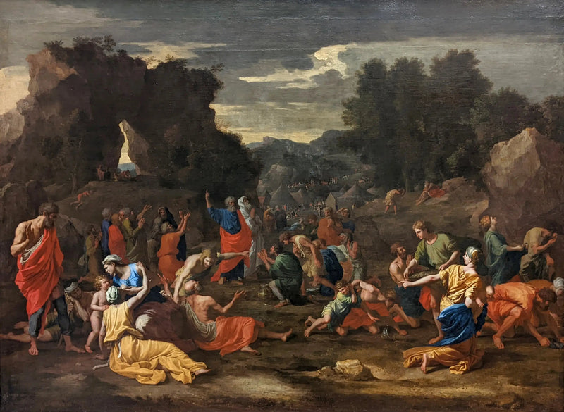 Israeler som samlar manna i öknen - Nicolas Poussin