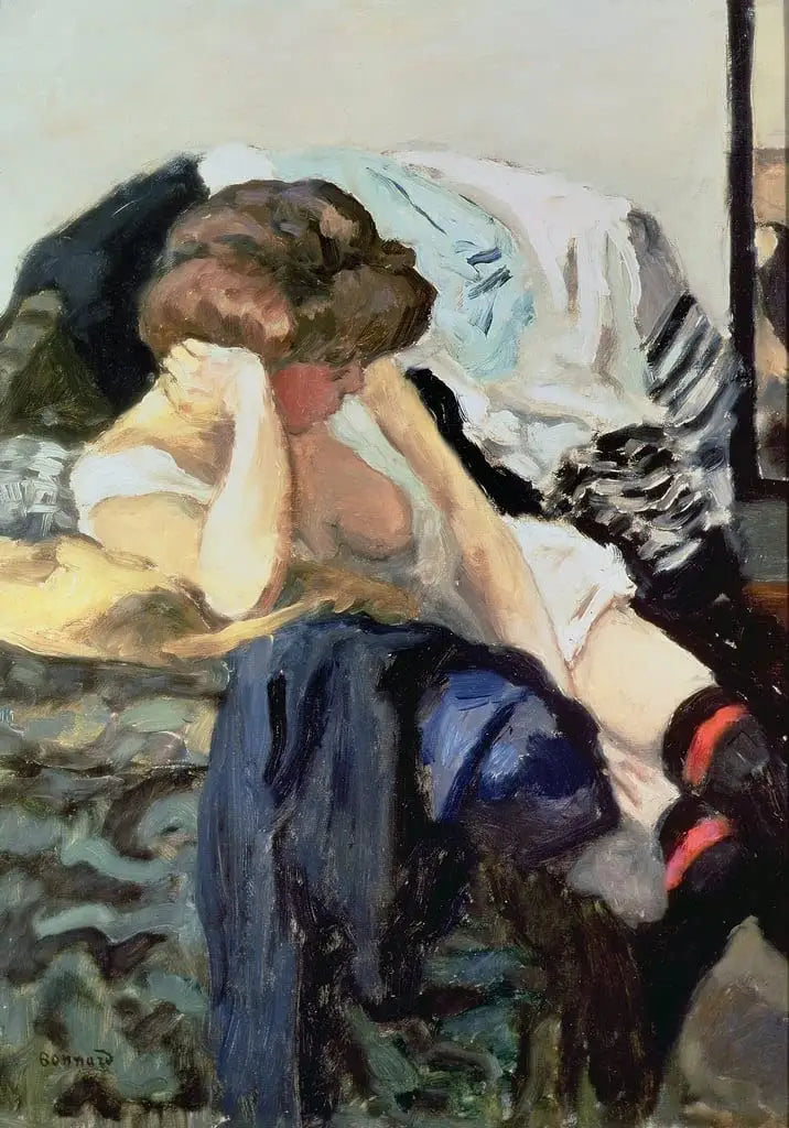 De röda strumpbanden - Pierre Bonnard