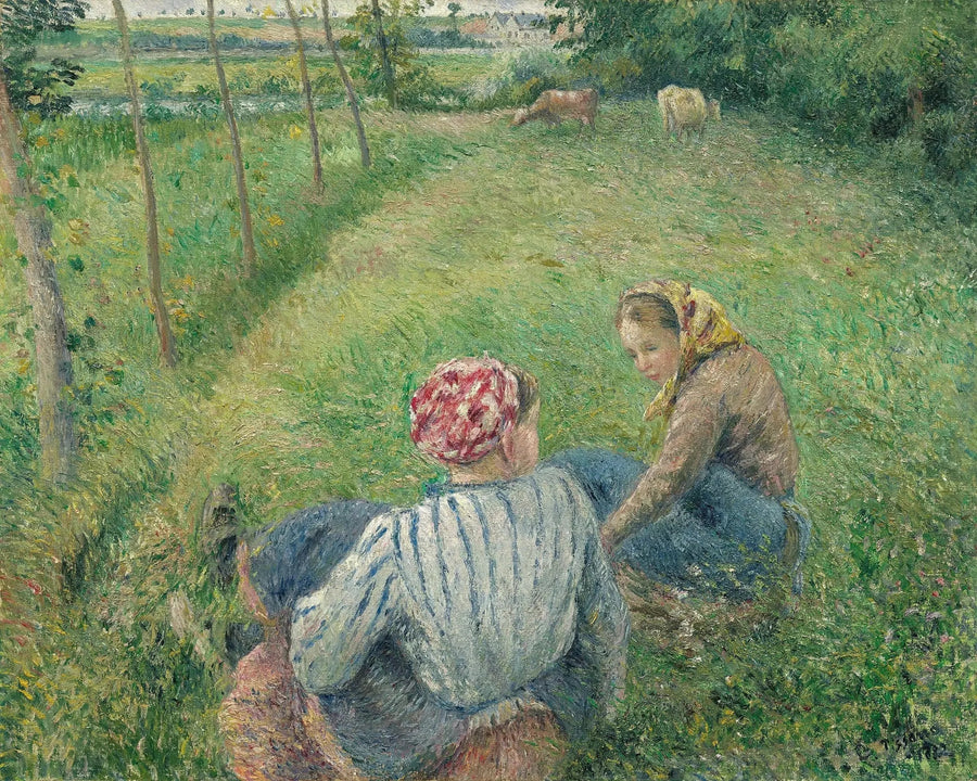 Bondflickors vila i fälten nära Pontoise - Camille Pissarro