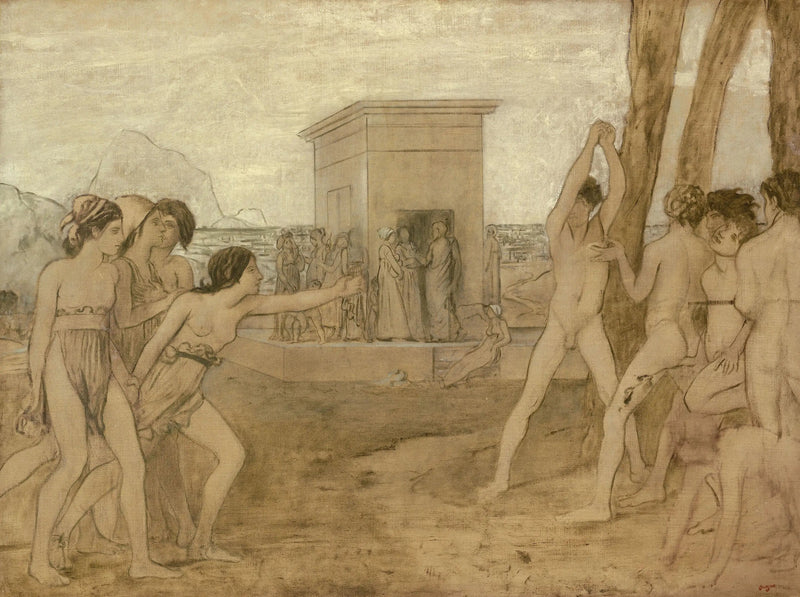 De unga spartanerna utmanar pojkarna - Edgar Degas