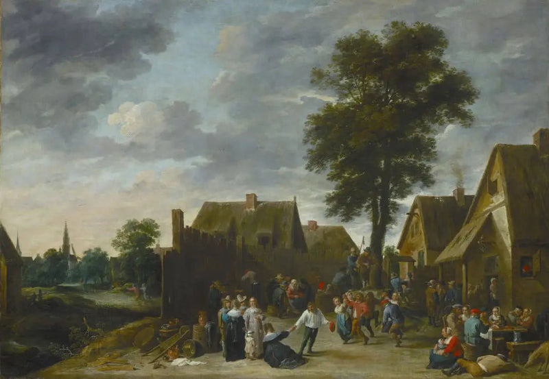 Kermis på Auberge de la Demi-Lune - David Teniers den yngre