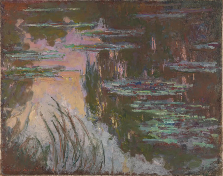 Näckrosor, solnedgången - Claude Monet