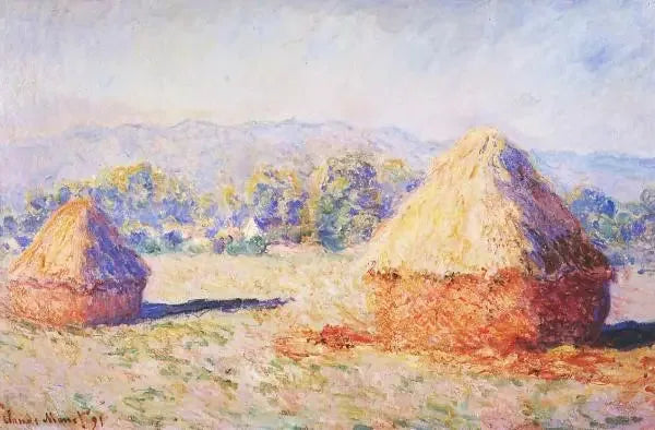 Vetekärror under solens ljus, morgonens effekt - Claude Monet