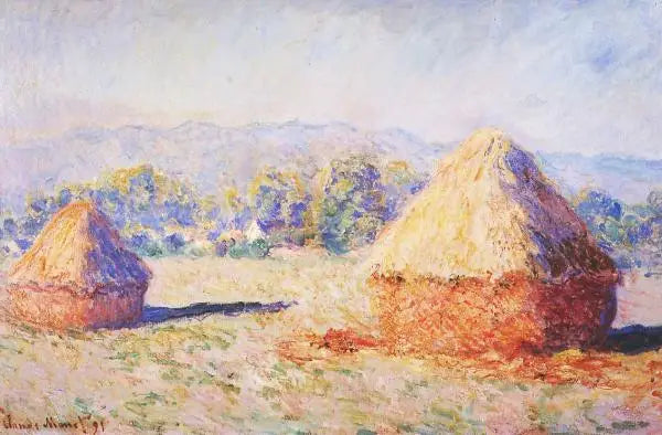 Vetekärror under solens ljus, morgonens effekt - Claude Monet