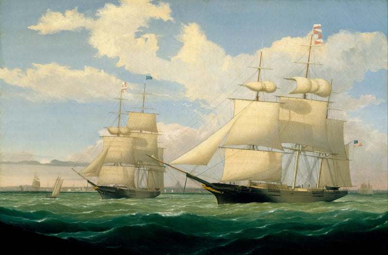 Fartygen « Winged Arrow » och « Southern Cross » i Boston hamn - Fitz Henry Lane