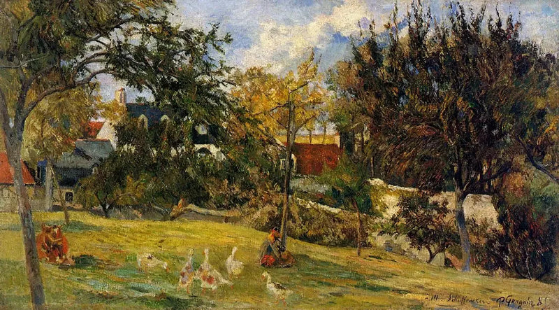 Gåsen i ängen, eller Gård i Normandie - Paul Gauguin