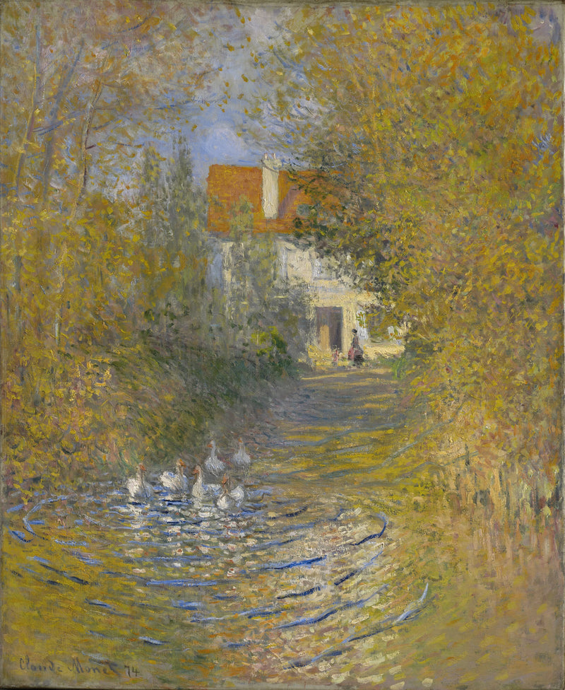 Gäss i bäcken W347 - Claude Monet