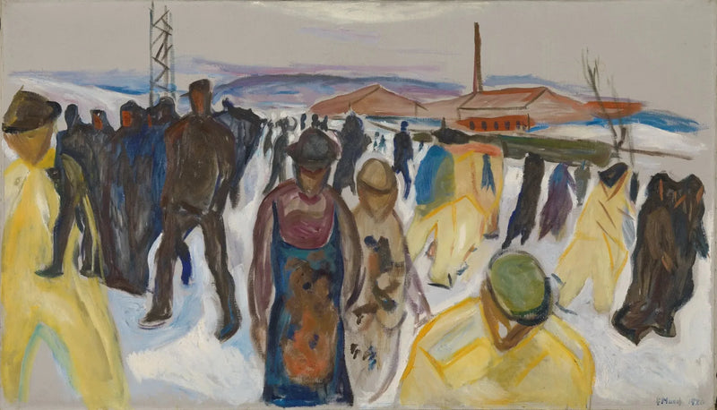 Arbetarna återvänder hem - Edvard Munch
