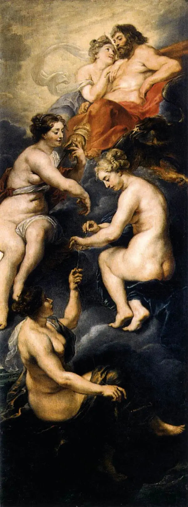 De Parc som spinner Marie de Médicis öde - Peter Paul Rubens