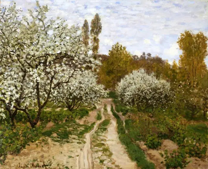 Äppelträden i blom - Claude Monet