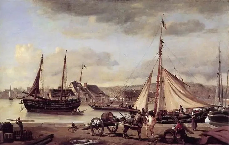 De kommersiella kajerna i Rouen - Jean-Baptiste Camille Corot