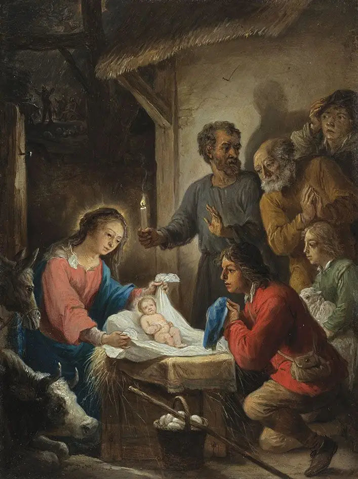 De femton mysterierna av rosenkransen: Herdarnas tillbedjan - David Teniers den yngre