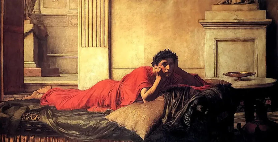 Nerons ånger efter mordet på hans mor - John William Waterhouse