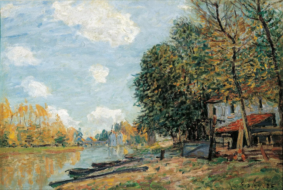 Loings stränder i Moret - Alfred Sisley