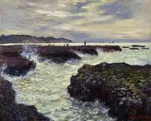 Klipporna vid Pourville, lågvatten. - Claude Monet