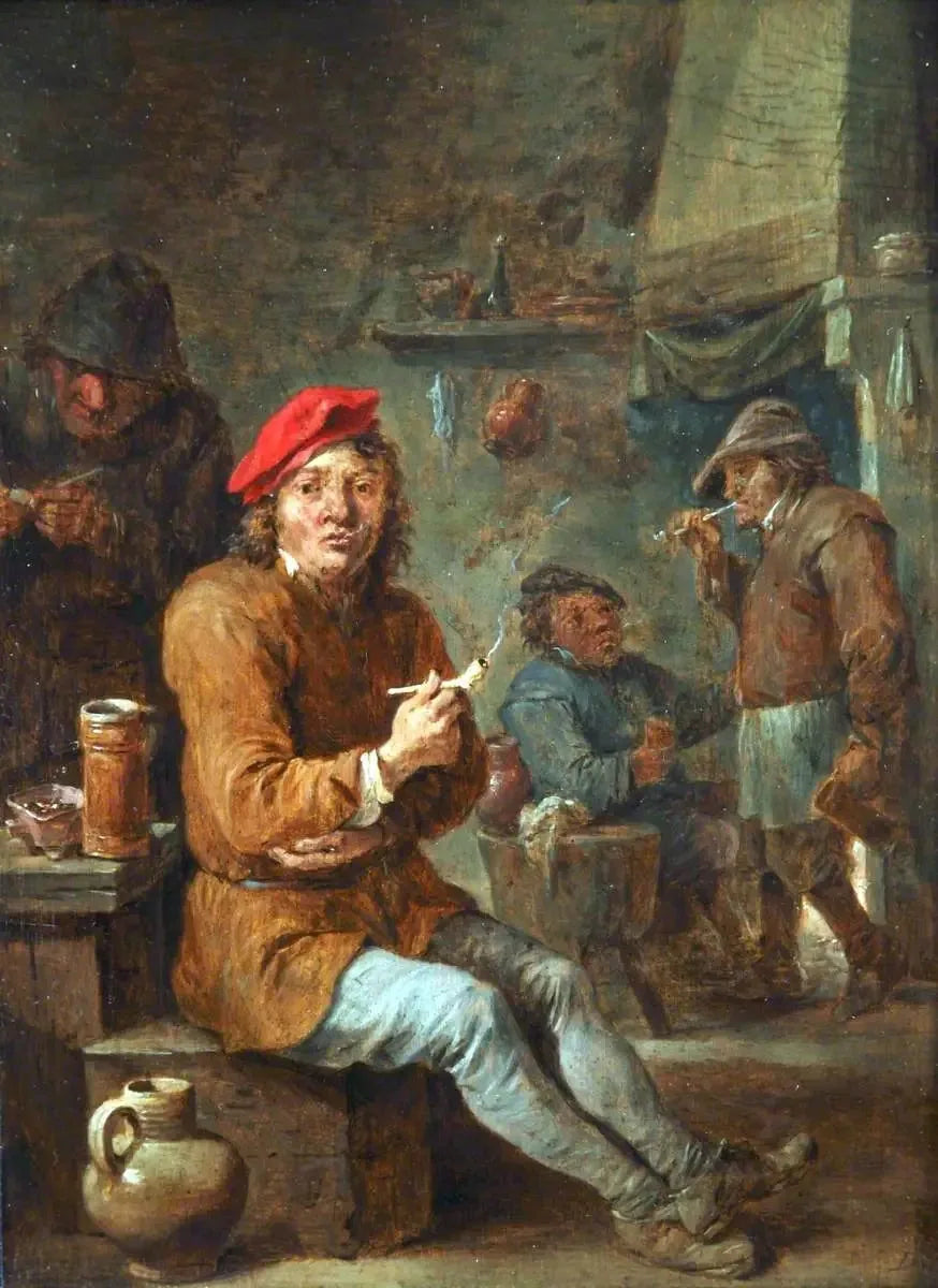 Fula personer röker - David Teniers den yngre