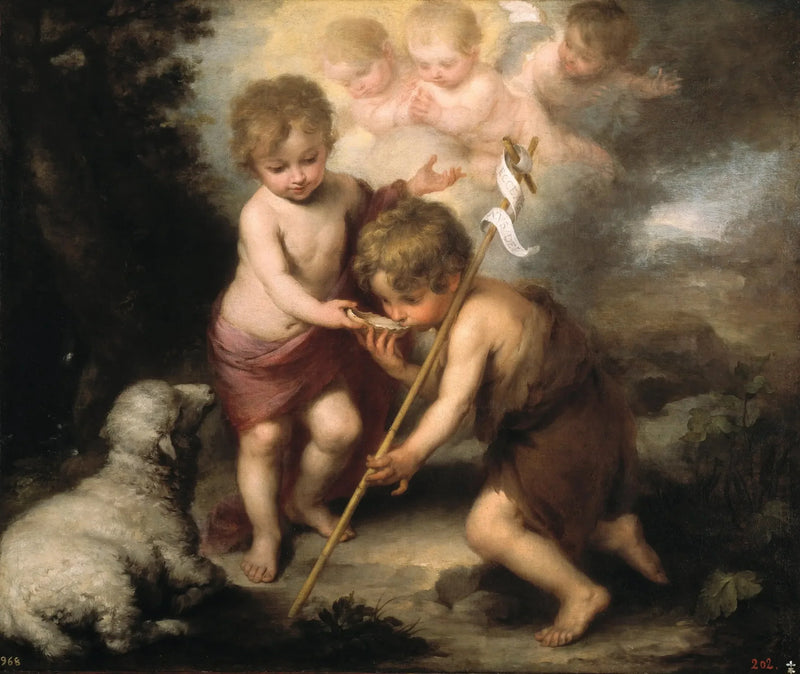 De heliga barnen med ett skal - Bartolomé Esteban Murillo