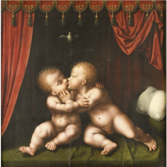 De heliga barnen som kysser - Joos van Cleve