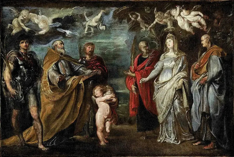 De heliga Maure, Gregorius, Papianus, Nereus, Domitilla och Achilleus - Peter Paul Rubens
