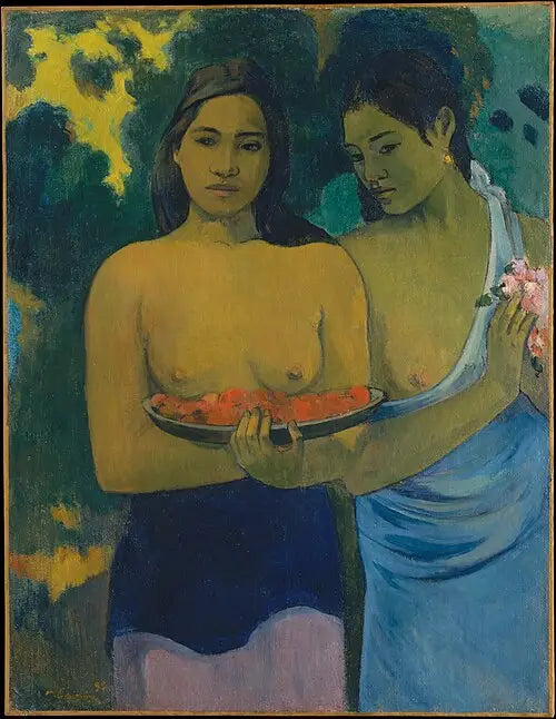 Brösten med röda blommor - Paul Gauguin