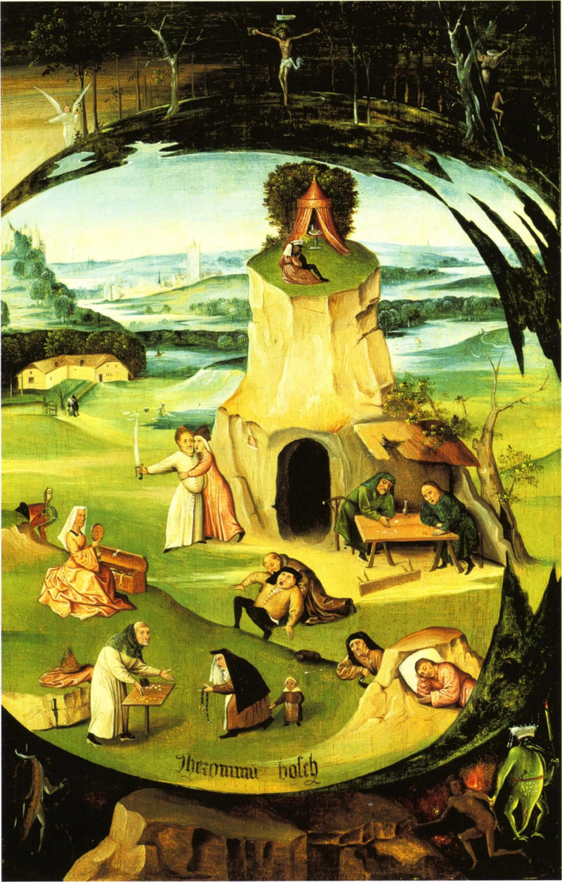 De sju dödssynderna i en jordglobshud. - Hieronymus Bosch