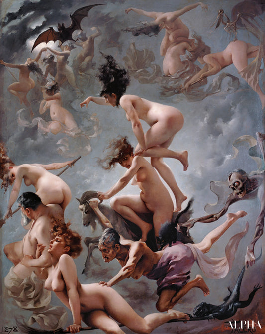 Les sorcières se rendant à leur sabbat - Luis Ricardo Falero - Reproductions de tableaux et peintures haut de gamme