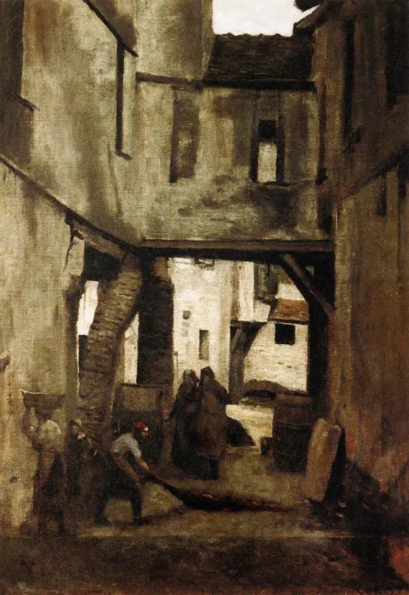 Mantes Tannery - Jean-Baptiste Camille Corot