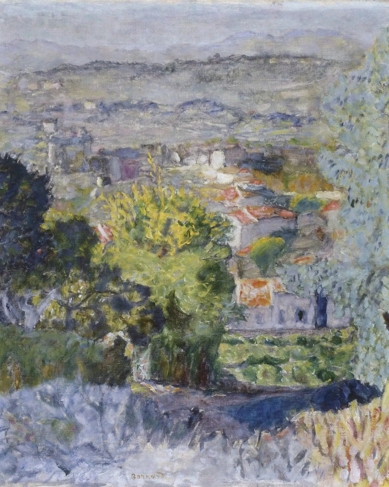 Tak genom mimosa, landskap från Cannet - Pierre Bonnard