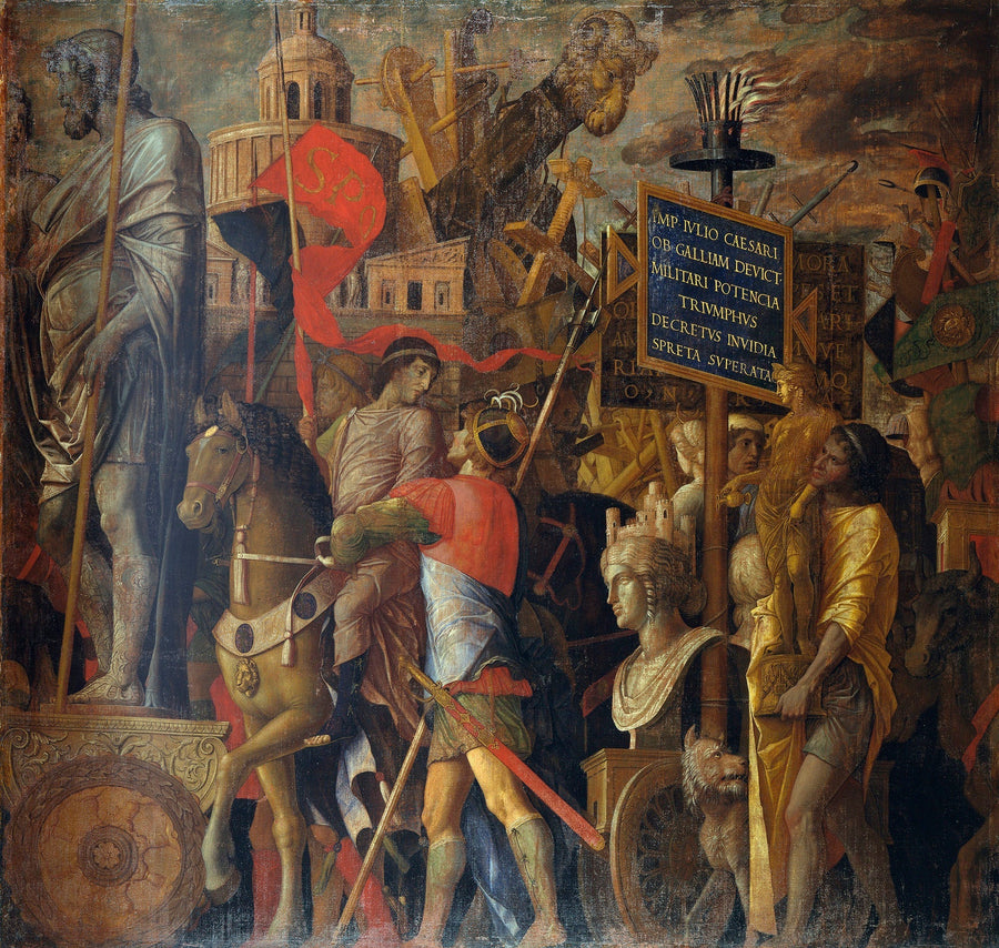 Césars triumfer: 2. Standarbärare och belägringsutrustning - Andrea Mantegna