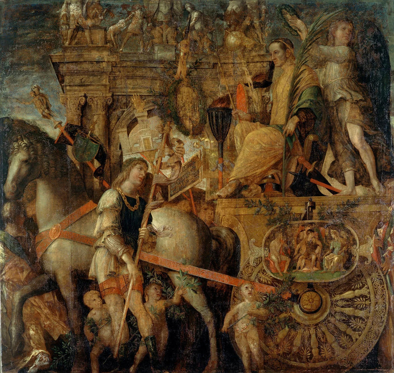 Césars Triumfer: 9. Cæsar på sin vagn - Andrea Mantegna