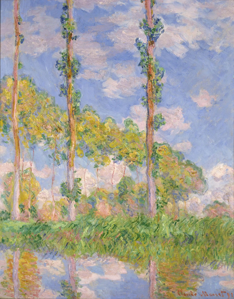 De tre träden, sommar - Claude Monet