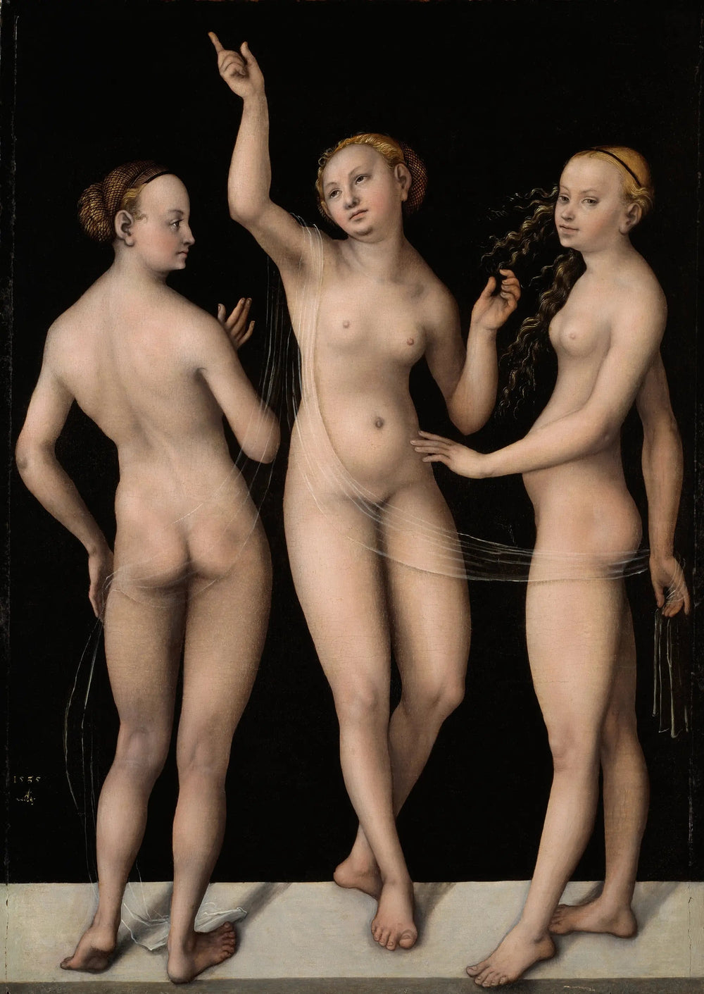 Les Trois Grâces - Lucas Cranach the Elder image 1 reproduction de peinture à l’huile