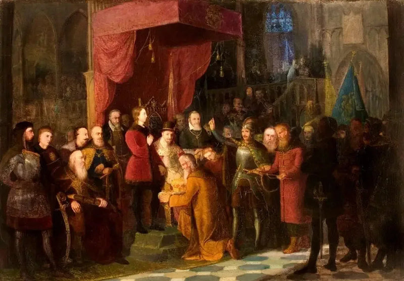Tsarerna Chouïski förda av Żółkiewski till Warszawas Sejm framför Sigismund III - Jan Matejko