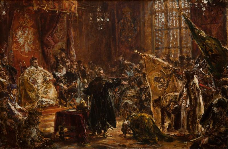 Tsarerna Chouïski förda av Żółkiewski till Warszawas Sejm framför Sigismund III - Jan Matejko