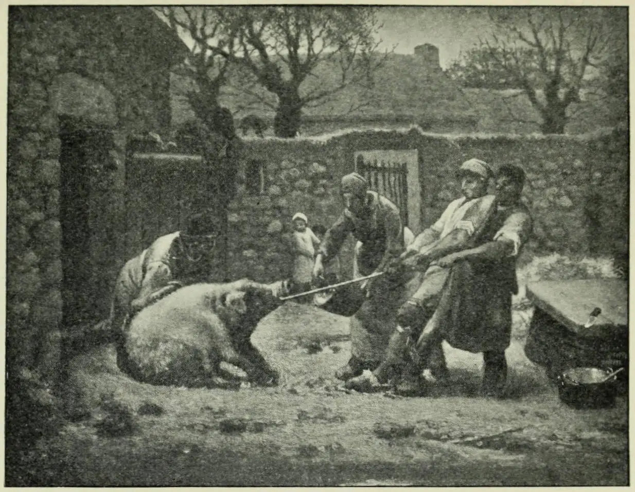 Les tueurs de cochon - Jean-François Millet image 1 copie peinte à la main à l’huile
