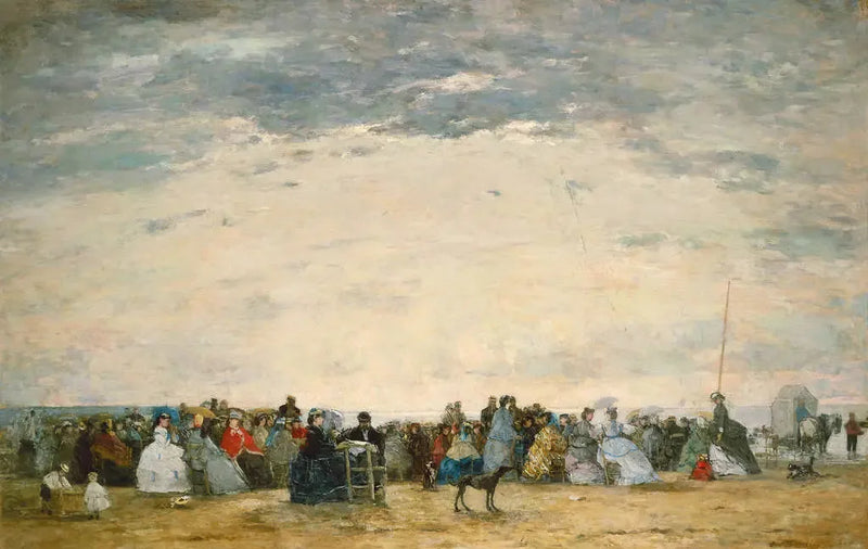 Semesterfirare på stranden i Trouville - Eugène Boudin