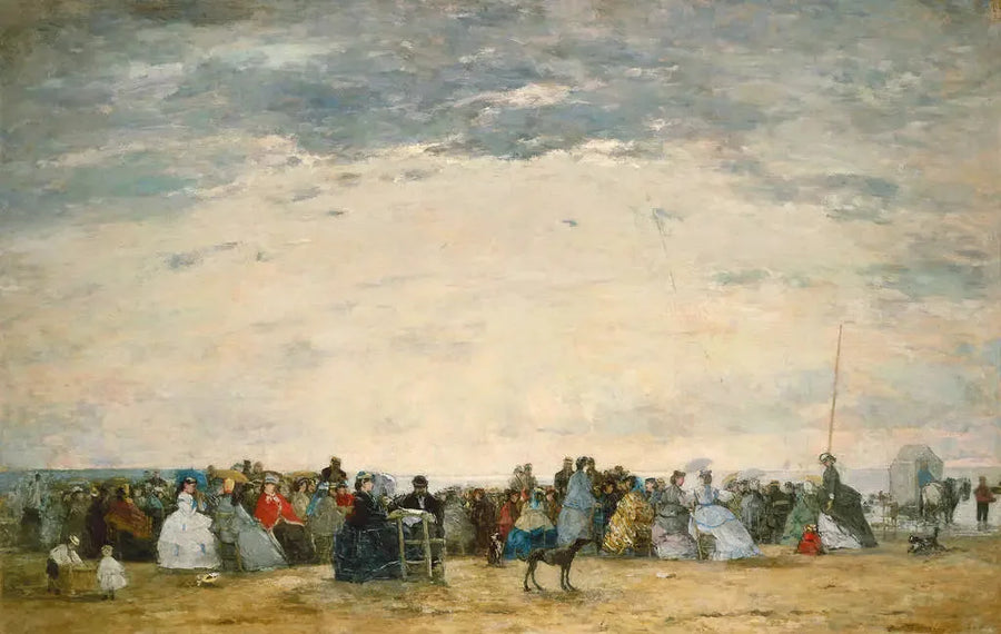 Semesterfirare på stranden i Trouville - Eugène Boudin