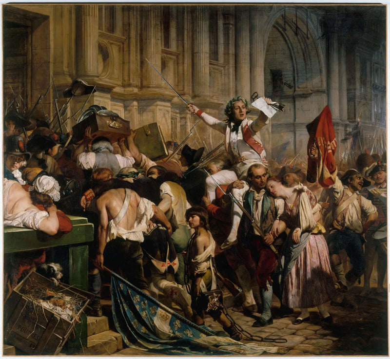 Vinnarna av Bastiljen framför rådhuset, den 14 juli 1789 - Paul Delaroche